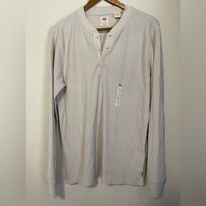 NWT Men’s Levi’s long sleeve waffle knit tee size medium ivory